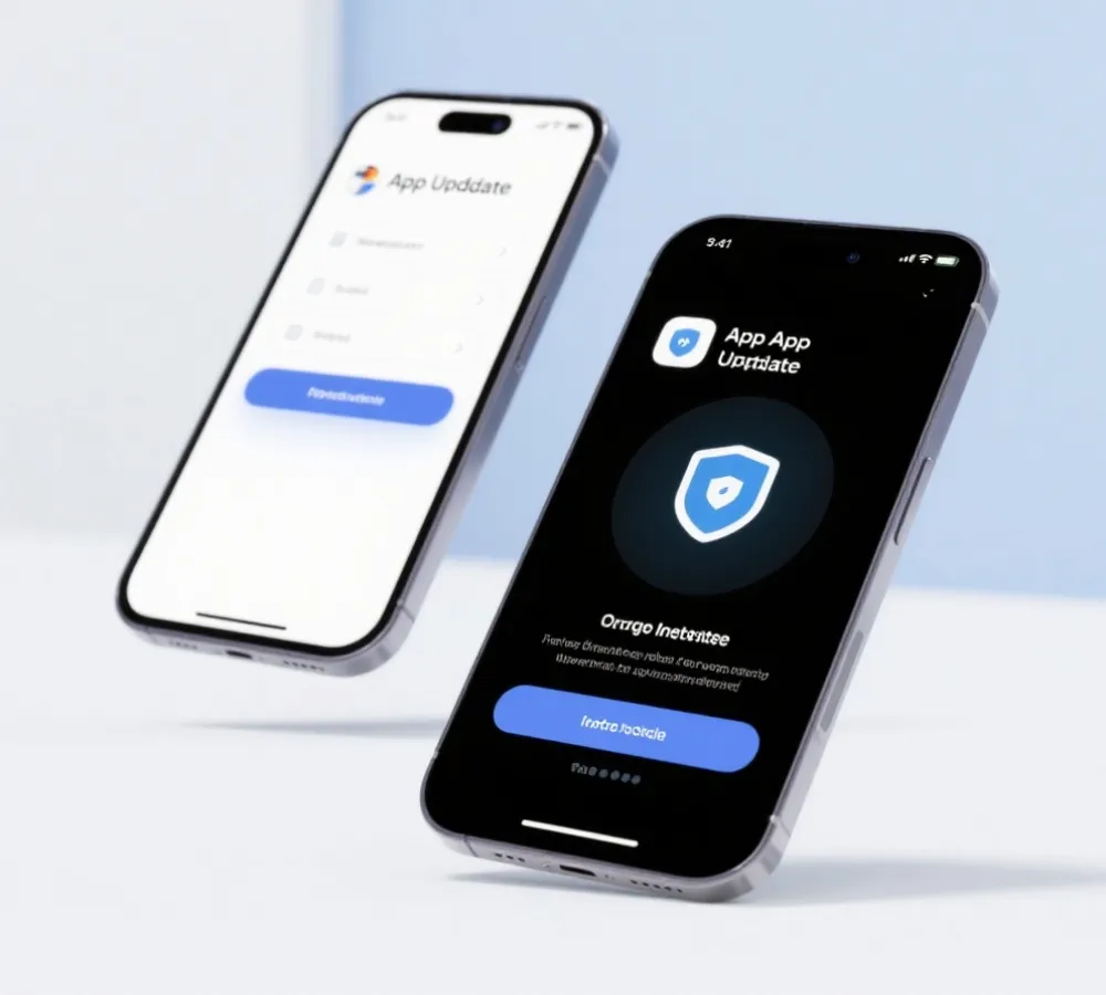 移动端更新与安装说明示意图